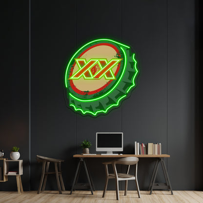 Dos Equis Mexican Beer Cap Artwork Custom Neon Led Sign - LED neon sign view 9