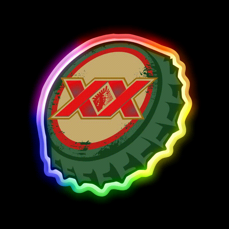 Dos Equis Mexican Beer Cap Beer Bar Decor Led Neon Sign Rgb Color