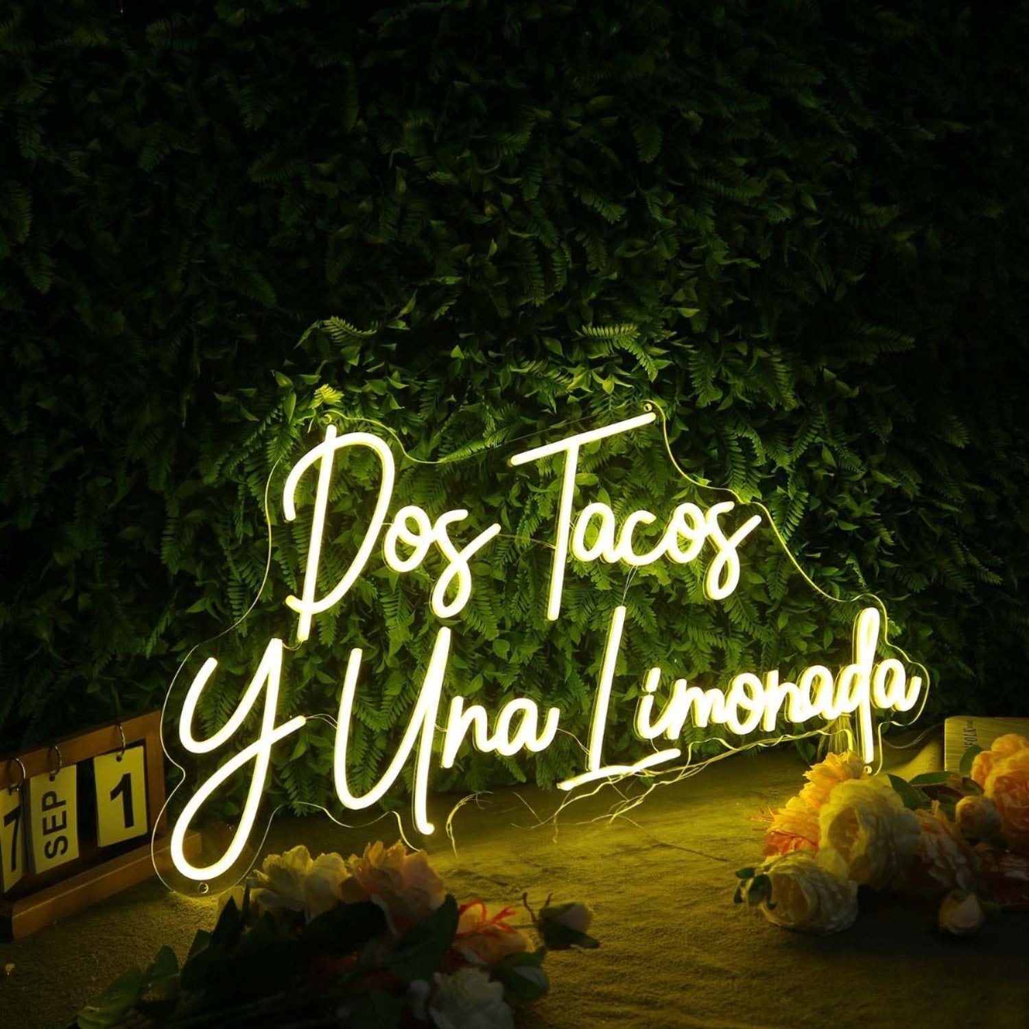 Dos Tacos Y Una Limonada Yellow Led Neon Sign - Shineneon