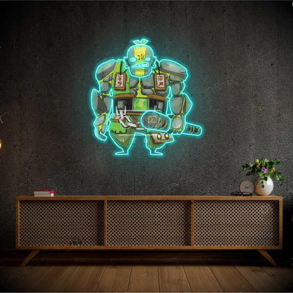 Dota 2 Earth Spirit2 Green-Yellow Cartoon Robot Led Neon Sign Indoor Decor | Shineneon