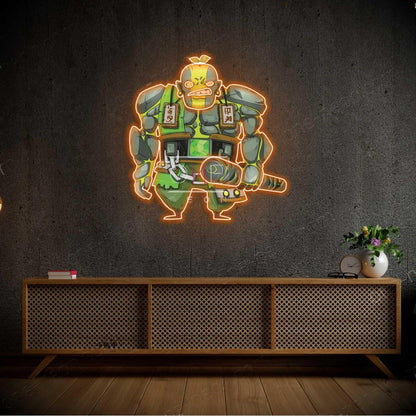 Dota 2 Earth Spirit2 Green-Yellow Cartoon Robot Led Neon Sign Indoor Decor | Shineneon