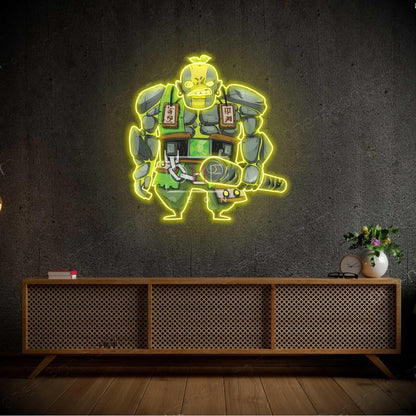Dota 2 Earth Spirit2 Green-Yellow Cartoon Robot Led Neon Sign Indoor Decor | Shineneon