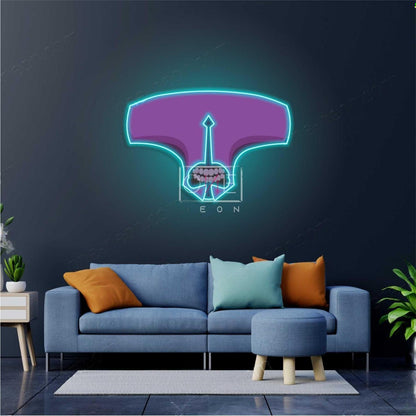 Dota 2 Faceless Void Cyber Teal-Purple Led Neon Sign For Gaming Room Decor | Shineneon