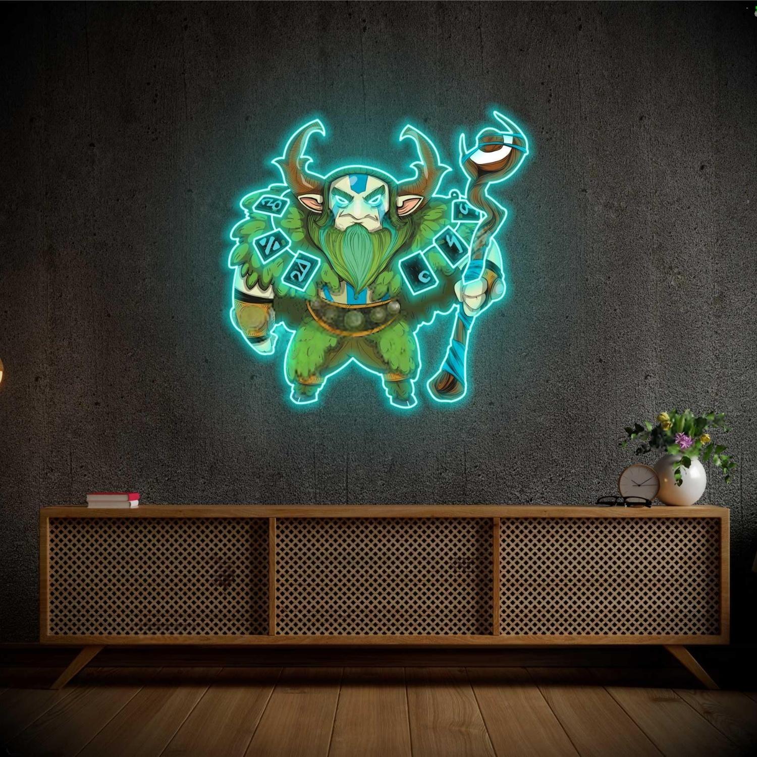 Dota 2 Natures Prophet Teal Fantasy Led Neon Sign For Gaming Room Decor | Shineneon