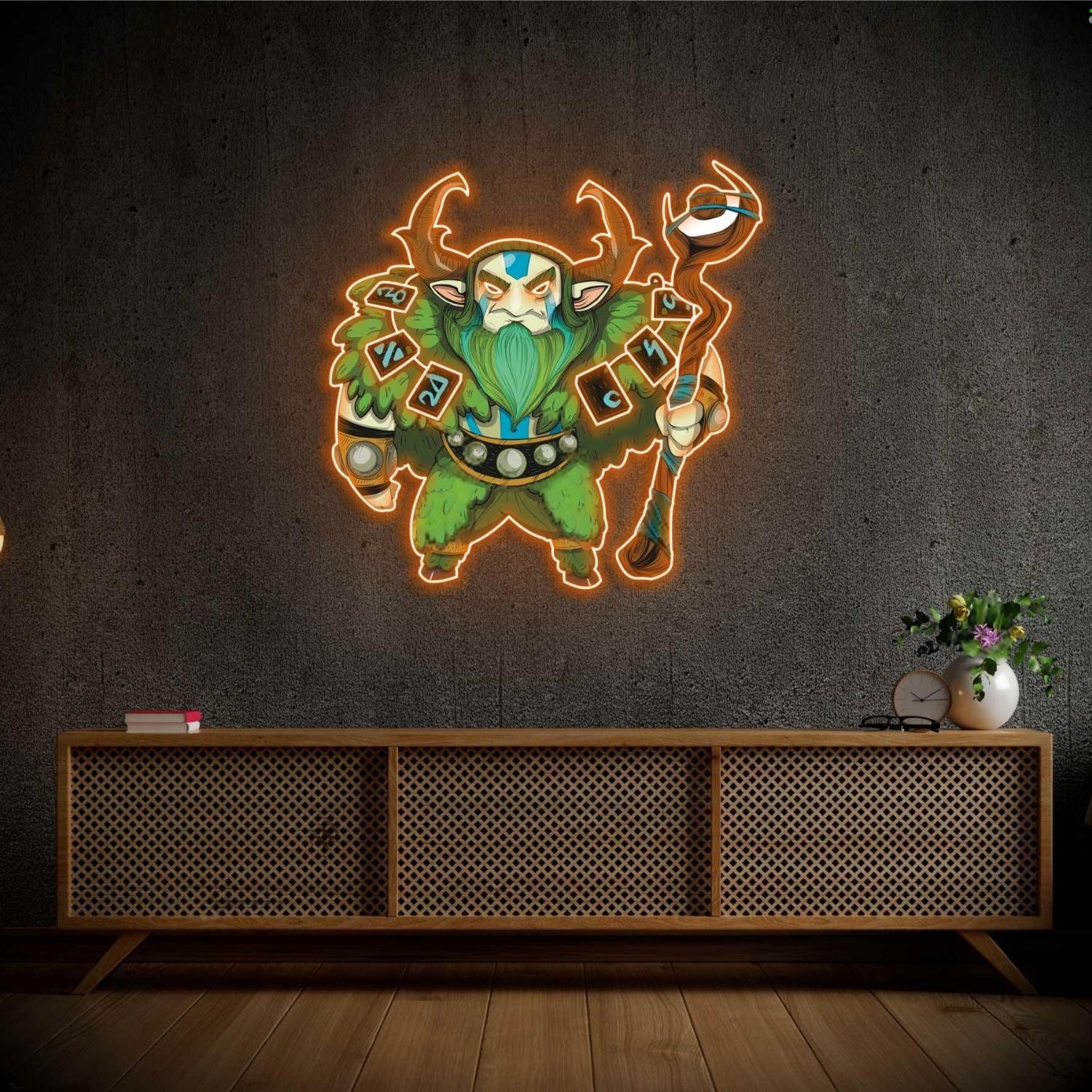 Dota 2 Natures Prophet Teal Fantasy Led Neon Sign For Gaming Room Decor | Shineneon