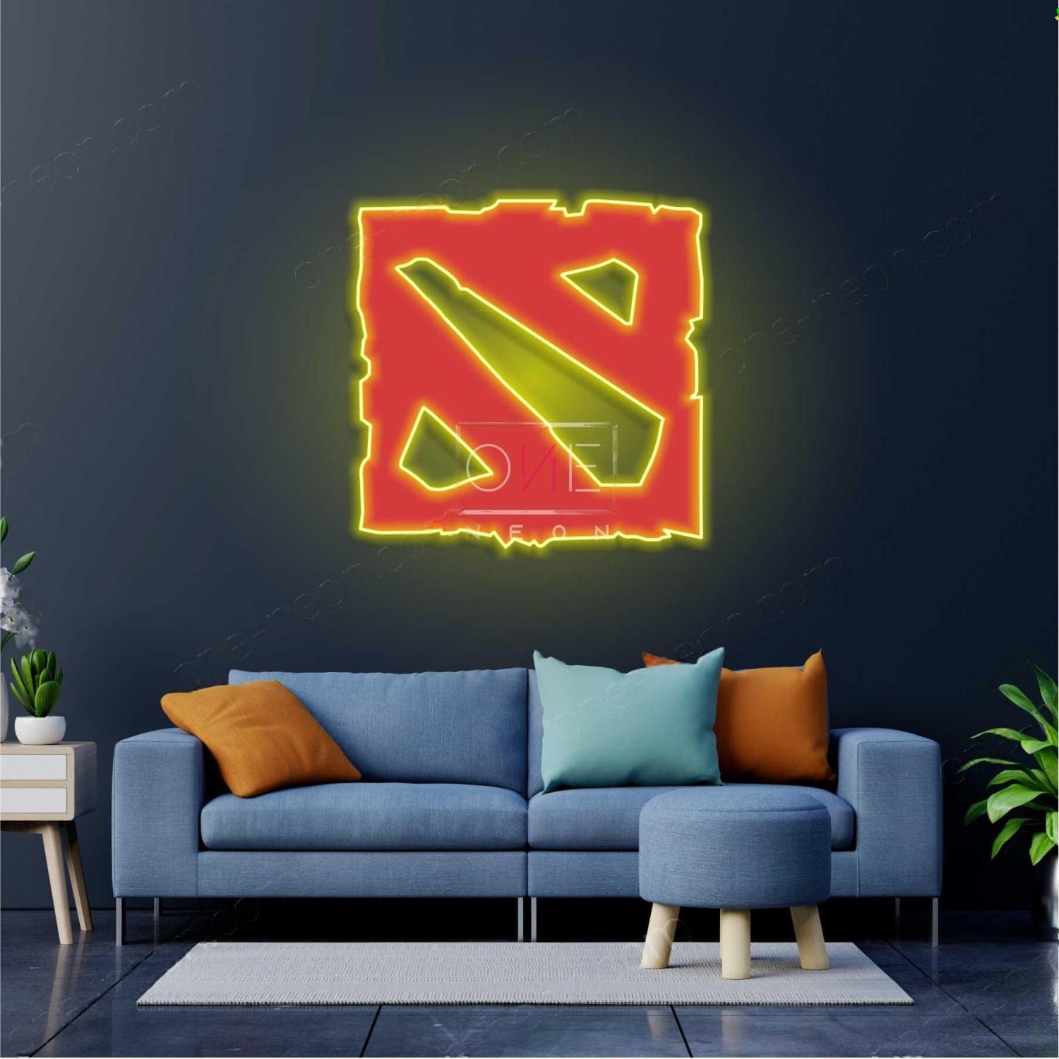 Dota 2 Red-Yellow Abstract Gaming Led Neon Sign For Living Room | Shineneon