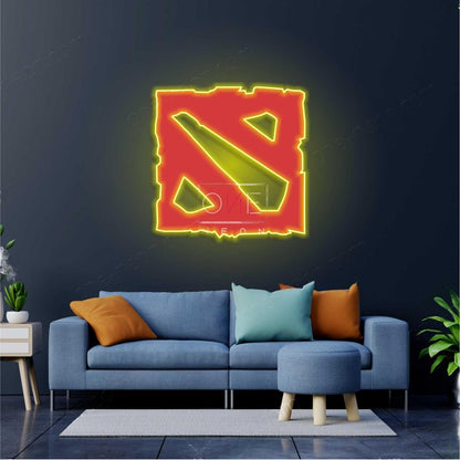 Dota 2 Red-Yellow Abstract Gaming Led Neon Sign For Living Room | Shineneon
