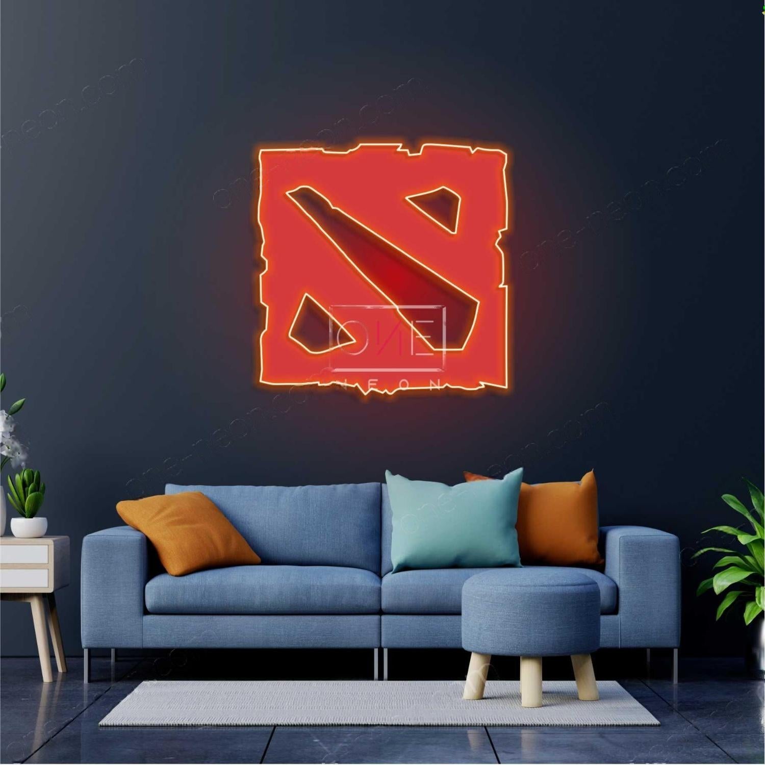 Dota 2 Red-Yellow Abstract Gaming Led Neon Sign For Living Room | Shineneon