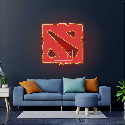 Dota 2 Red-Yellow Abstract Gaming Led Neon Sign For Living Room | Shineneon