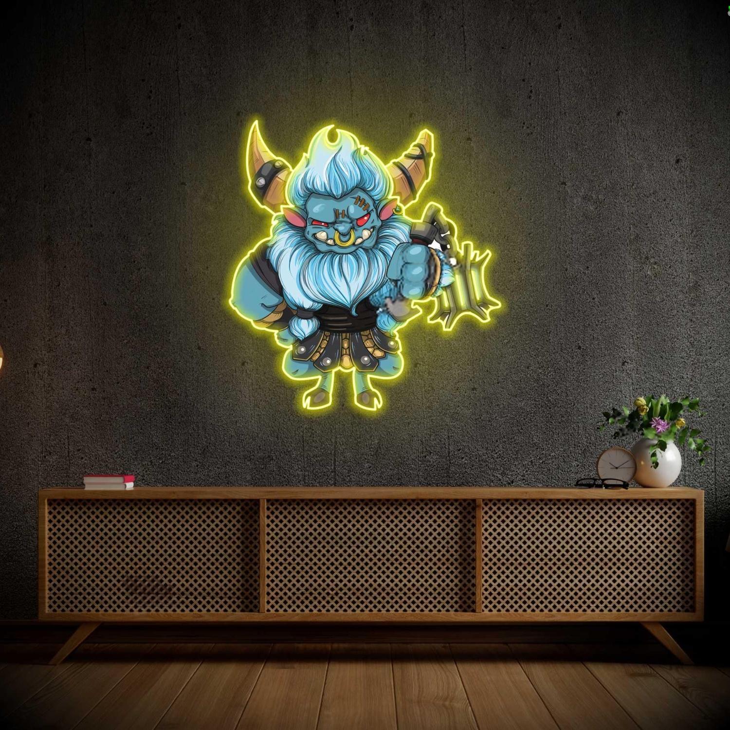 Dota 2 Spirit Breaker Blue-Green Mythic Game Led Neon Sign For Gaming Room Decor | Shineneon