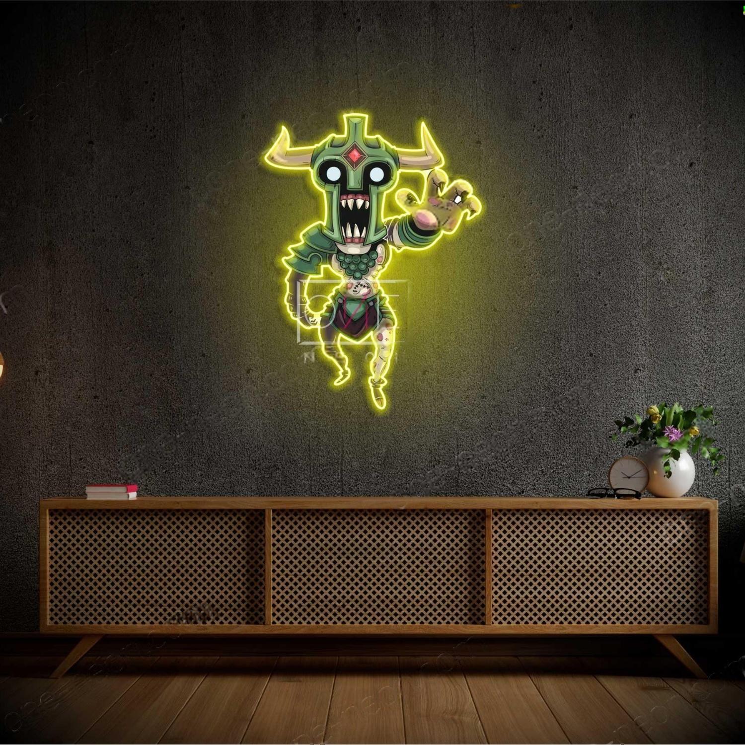Dota 2 Undying2 Teal Glow Cartoon Monster Led Neon Sign For Gaming Room | Shineneon