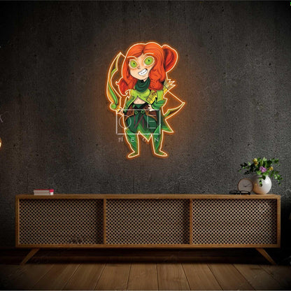 Dota 2 Windranger Green Red Teal Cartoon Archer Led Neon Sign For Gaming Room Decor | Shineneon