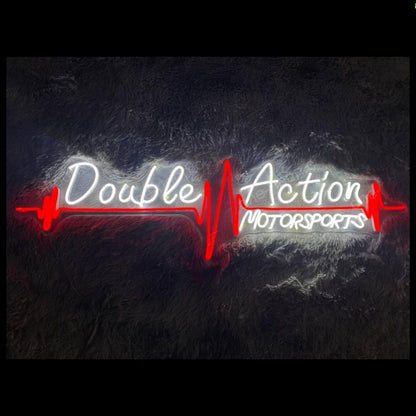 Double Action White Red Ecg Led Neon Sign For Motorsports Decor | Shineneon