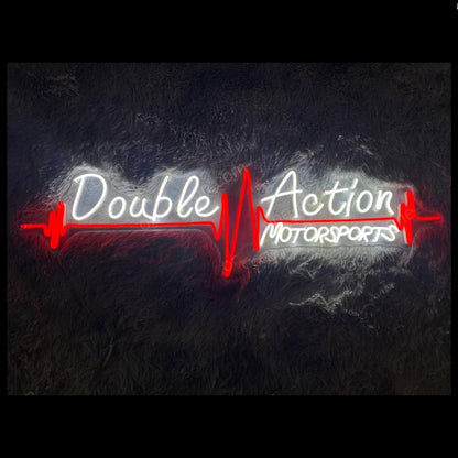 Double Action White Red Ecg Led Neon Sign For Motorsports Decor | Shineneon