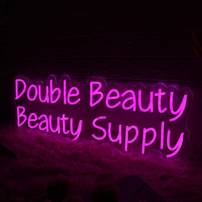 Double Beauty Beauty Supply Pink Led Neon Sign | Shineneon