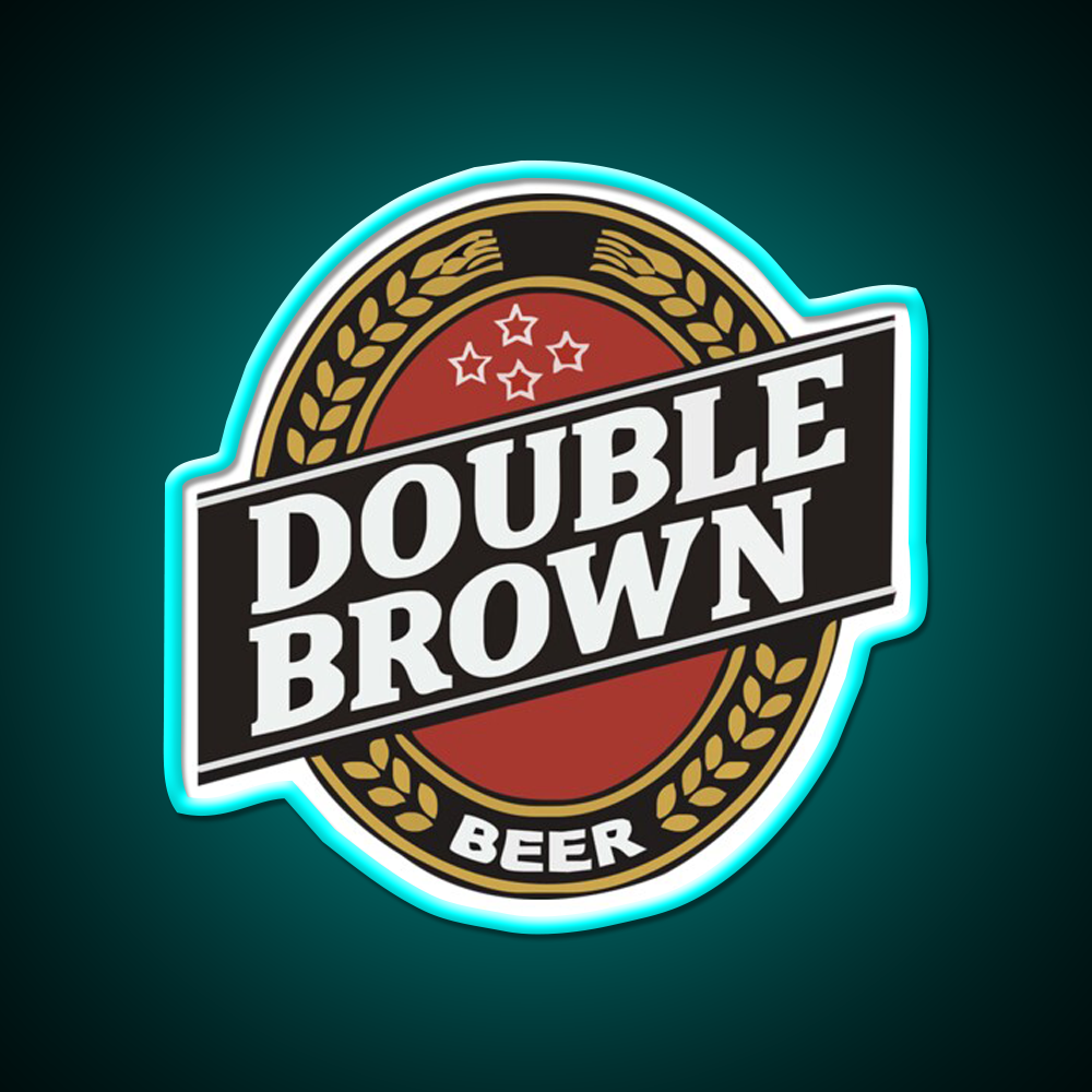 Double Brown Beer Bar Decor Led Neon Sign Rgb Color