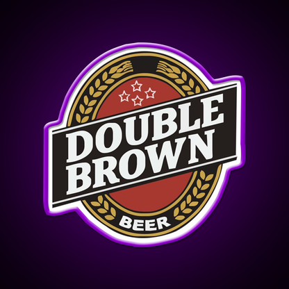 Double Brown Beer Bar Decor Led Neon Sign Rgb Color