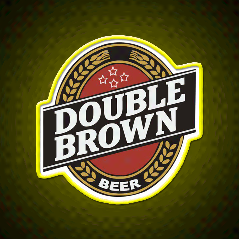 Double Brown Beer Bar Decor Led Neon Sign Rgb Color