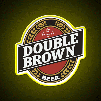 Double Brown Beer Bar Decor Led Neon Sign Rgb Color