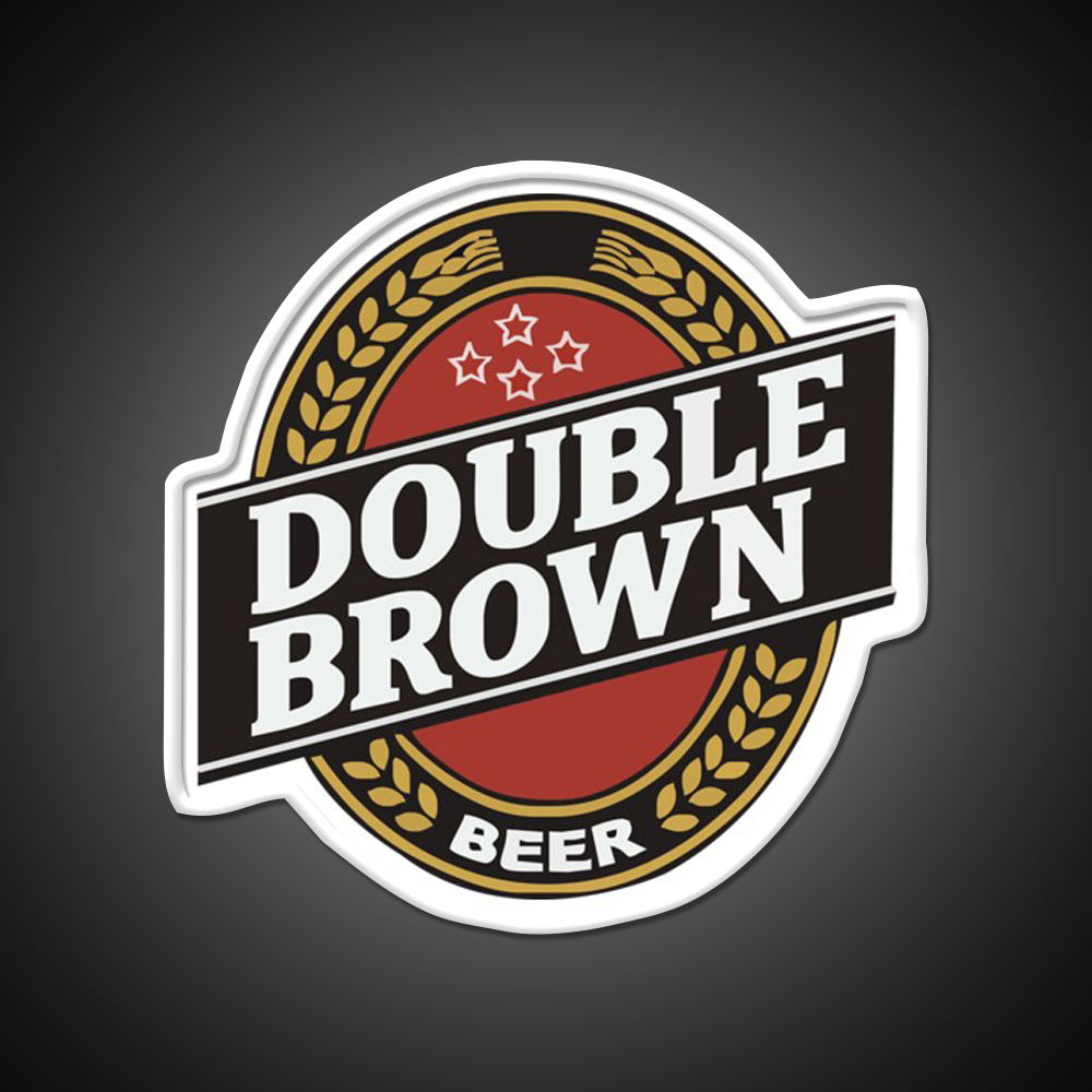 Double Brown Beer Bar Decor Led Neon Sign Rgb Color