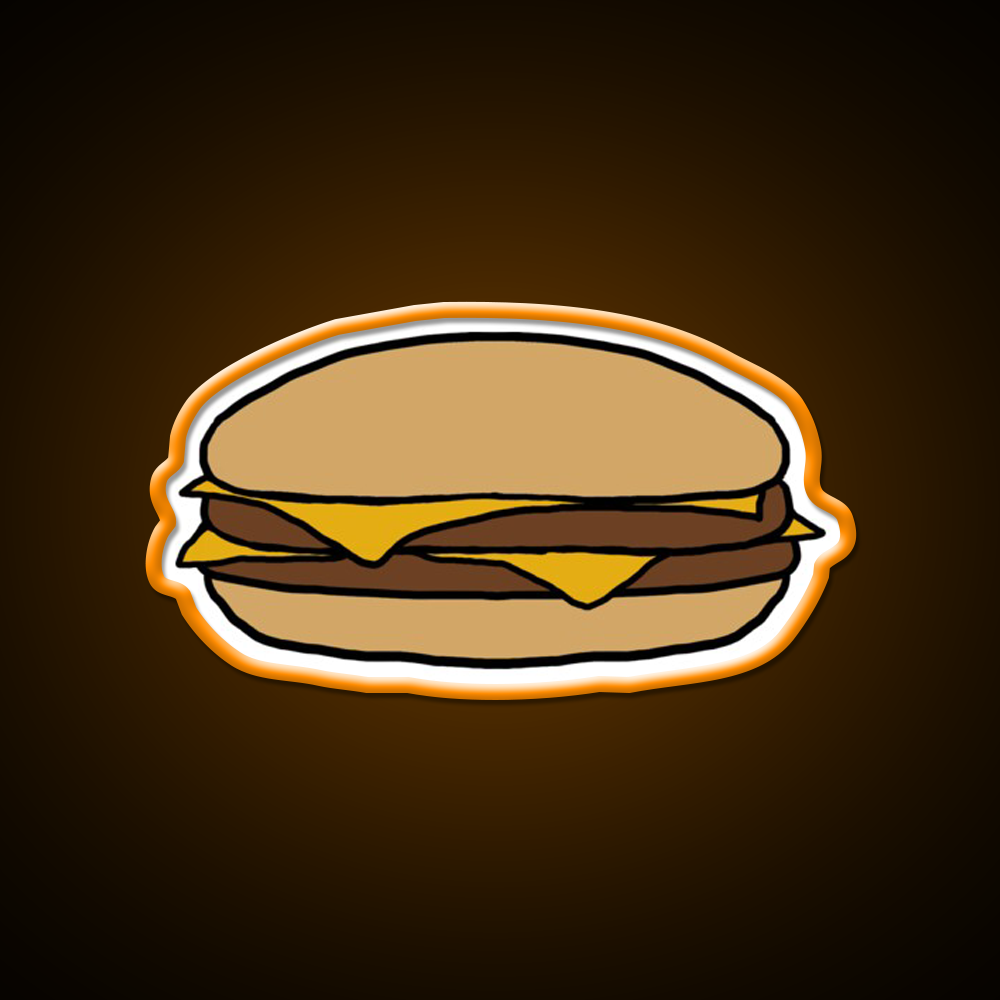 Double Cheeseburger Fast Food Led Neon Sign For Burger Place Wall Art Rgb Color