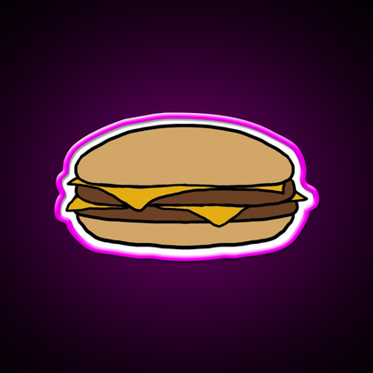 Double Cheeseburger Fast Food Led Neon Sign For Burger Place Wall Art Rgb Color