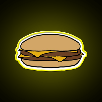 Double Cheeseburger Fast Food Led Neon Sign For Burger Place Wall Art Rgb Color - Shineneon