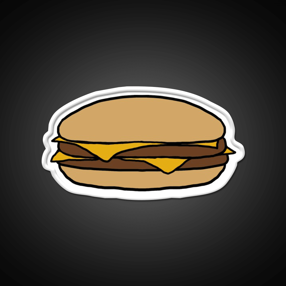 Double Cheeseburger Fast Food Led Neon Sign For Burger Place Wall Art Rgb Color - Shineneon