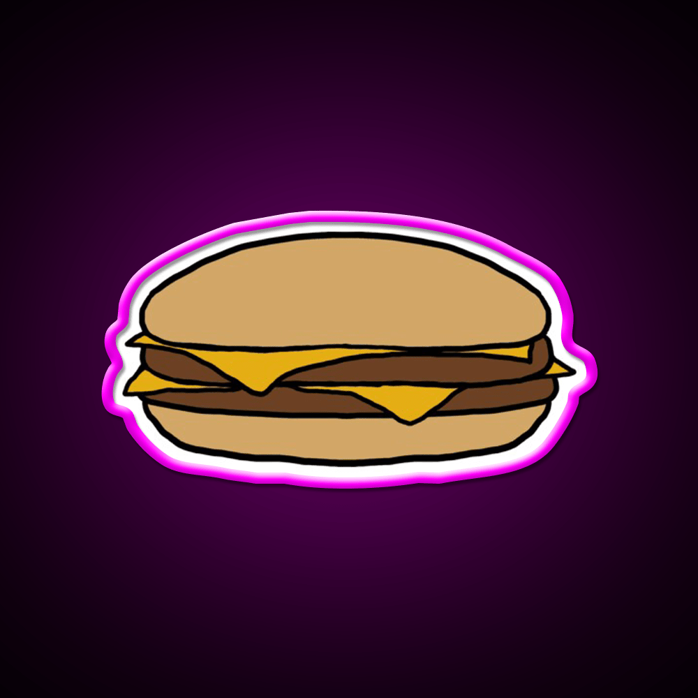 Double Cheeseburger Fast Food Led Neon Sign For Burger Place Wall Art Rgb Color - Shineneon