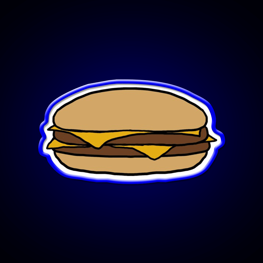 Double Cheeseburger Fast Food Led Neon Sign For Burger Place Wall Art Rgb Color - Shineneon