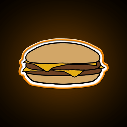 Double Cheeseburger Fast Food Led Neon Sign For Burger Place Wall Art Rgb Color - Shineneon