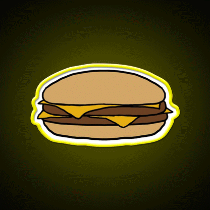 Double Cheeseburger Fast Food Led Neon Sign For Burger Place Wall Art Rgb Color