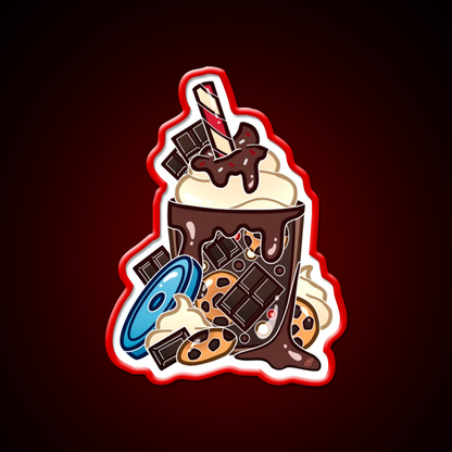 Double Chocolate Milkshake Fast Food Led Neon Sign For Burger Place Rgb Color