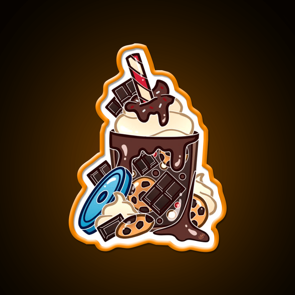 Double Chocolate Milkshake Fast Food Led Neon Sign For Burger Place Rgb Color - Shineneon