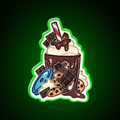 Double Chocolate Milkshake Fast Food Led Neon Sign For Burger Place Rgb Color - Shineneon