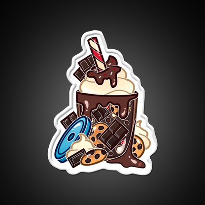 Double Chocolate Milkshake Fast Food Led Neon Sign For Burger Place Rgb Color