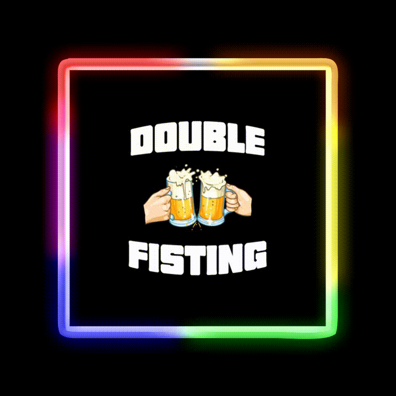 Double Fisting Man Cave Bar Led Neon Sign
