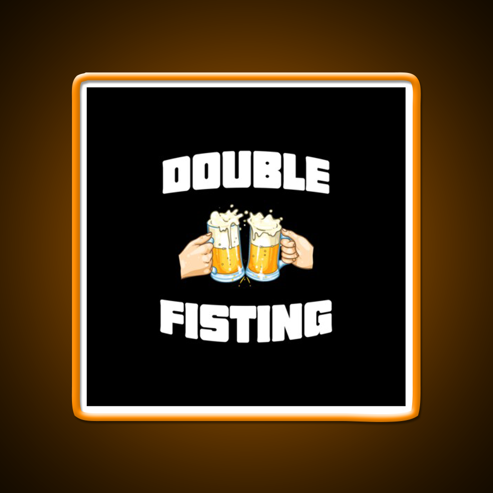 Double Fisting Man Cave Bar Led Neon Sign