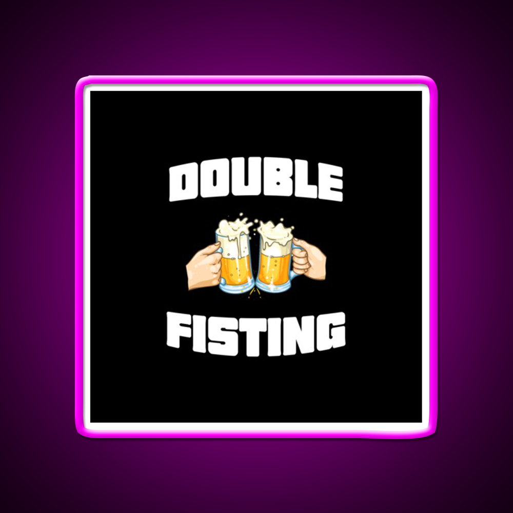 Double Fisting Man Cave Bar Led Neon Sign