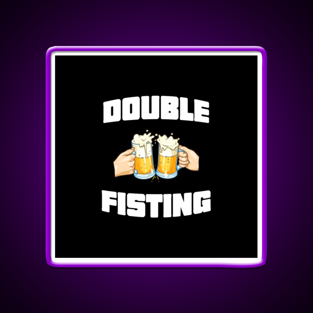 Double Fisting Man Cave Bar Led Neon Sign