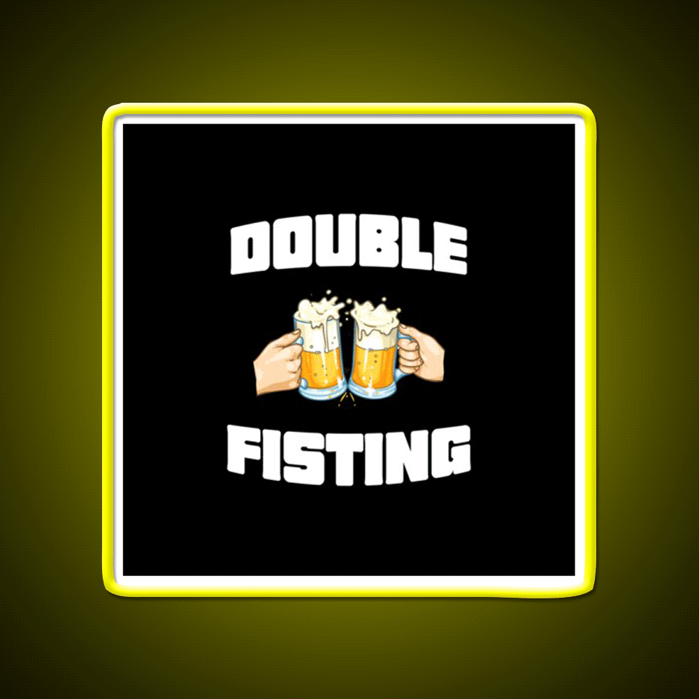 Double Fisting Man Cave Bar Led Neon Sign