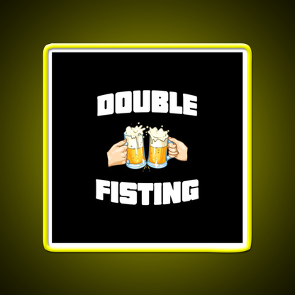 Double Fisting Man Cave Bar Led Neon Sign