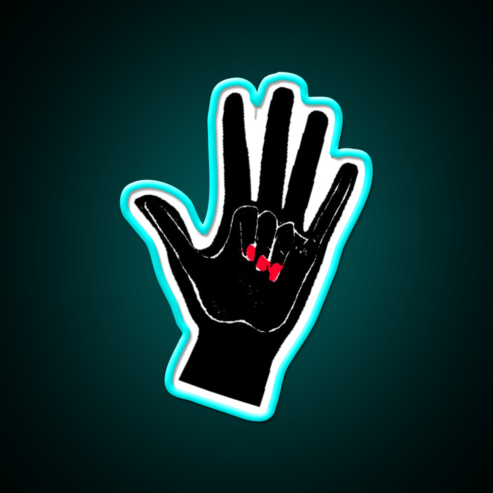 Double Handed Nail Salon Led Neon Sign Rgb Color