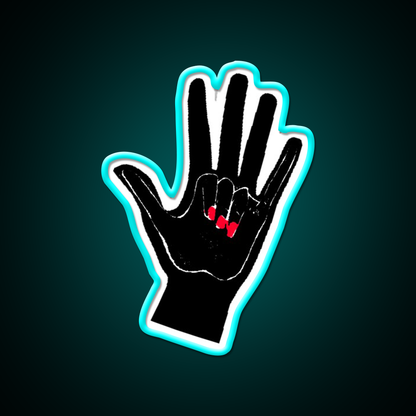 Double Handed Nail Salon Led Neon Sign Rgb Color