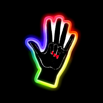Double Handed Nail Salon Led Neon Sign Rgb Color