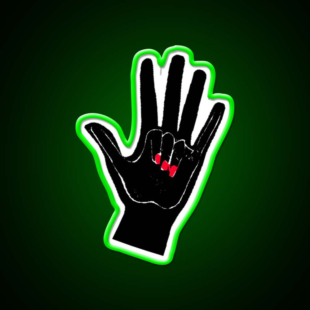 Double Handed Nail Salon Led Neon Sign Rgb Color