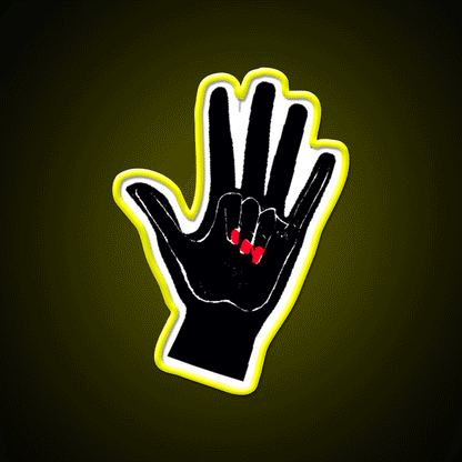 Double Handed Nail Salon Led Neon Sign Rgb Color