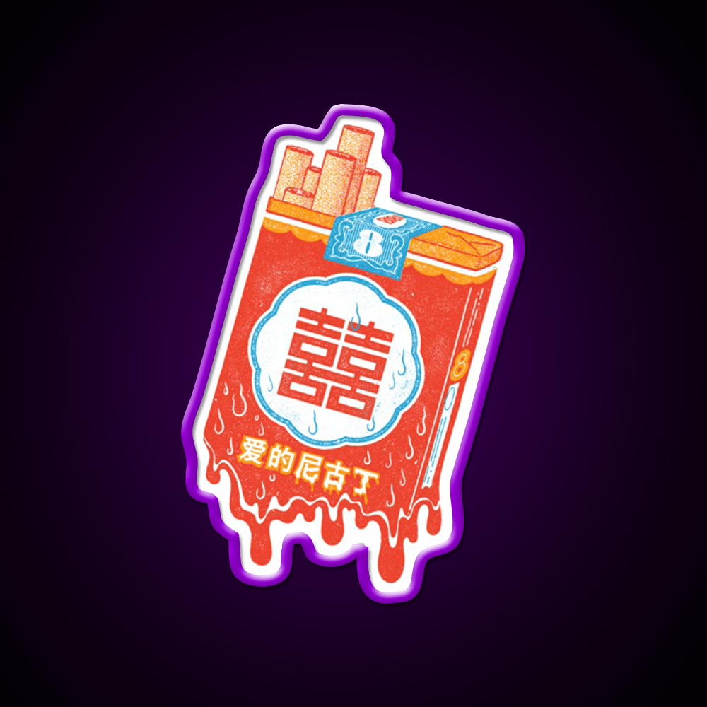 Double Happiness Led Neon Sign Chinese Food Rgb Color - Shineneon