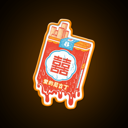 Double Happiness Led Neon Sign Chinese Food Rgb Color - Shineneon