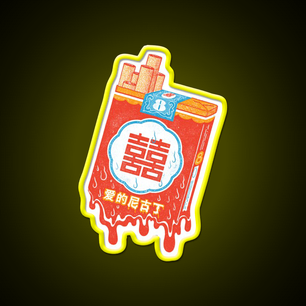 Double Happiness Led Neon Sign Chinese Food Rgb Color